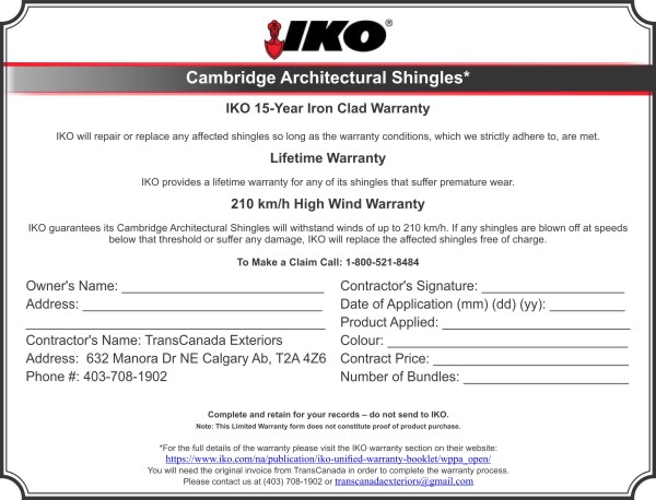 IKO Warranty1